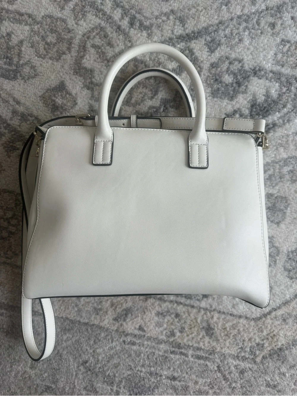 Love Moschino White Double-Heart Satchel with Detachable Strap BRAND NEW